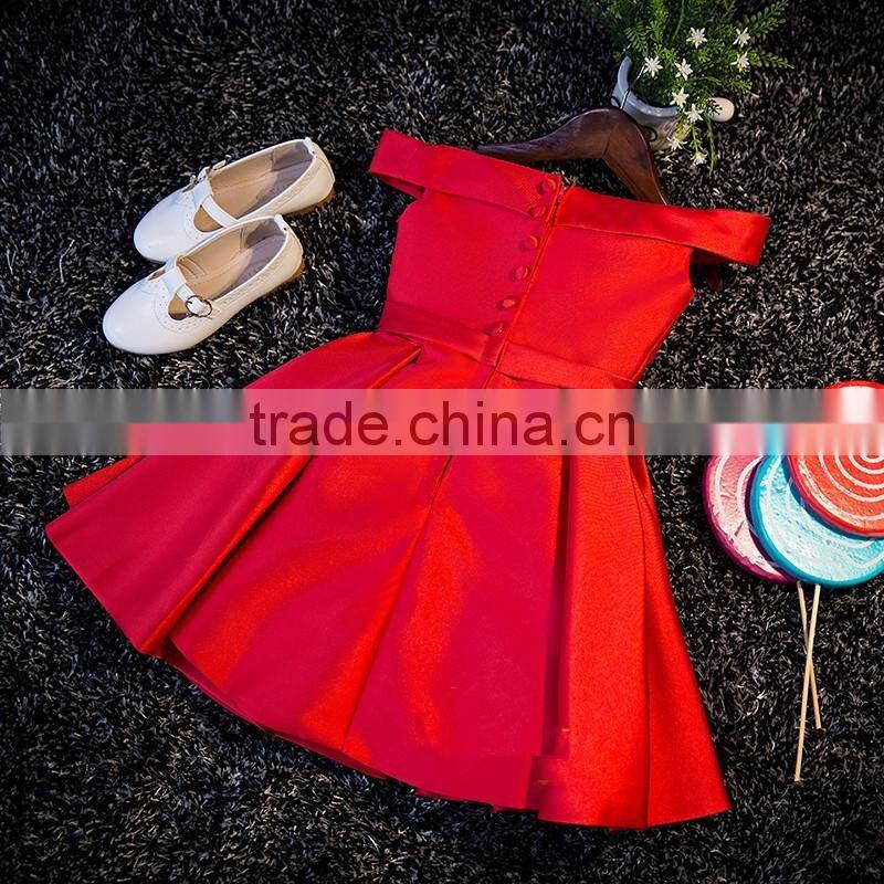 Girls High Quality Stain Princess Dance Flower Girls Wedding Dress Children First Christmas Party Dress