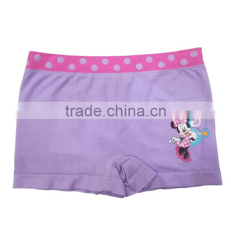 Seamless cheap Micky print kid underwear panties cute comfortable girls boxer briefs