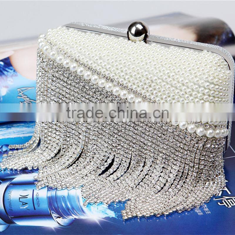 Luxury Crystal Evening Clutch Bag Elegant Women Clutch Handbag Lady Wedding Wallet Party Pearl Clutch Bag