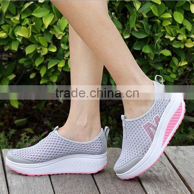 Height Increasing Summer Casual Shoes For Women Swing Wedges Shoes Breathable