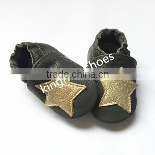 popular design genuine cow leather and hight quality soft sole baby shoes