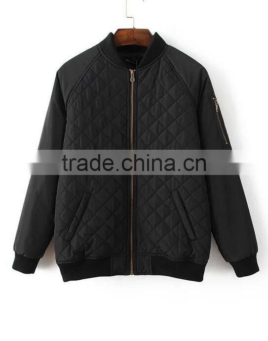 Runwaylover EY0999C Wholesale winter women casual padded jersey cotton quilted bomber jacket