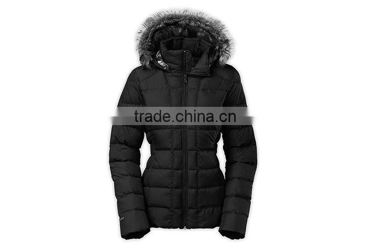 women down & feather winter jacket with fur