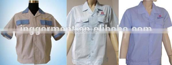 Construction Factory Work Uniform Short Sleeve Button Up Shirt