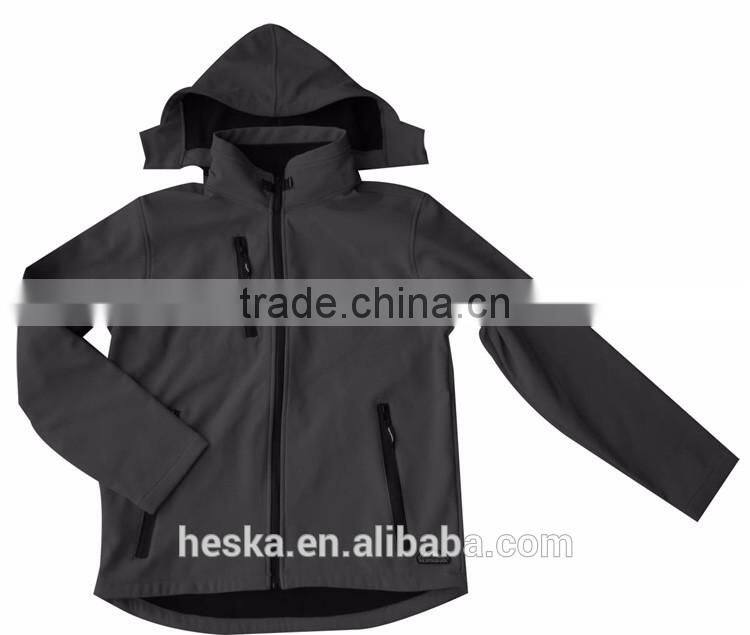 Wholesale custom outdoor tactical mens softshell jacket with hood