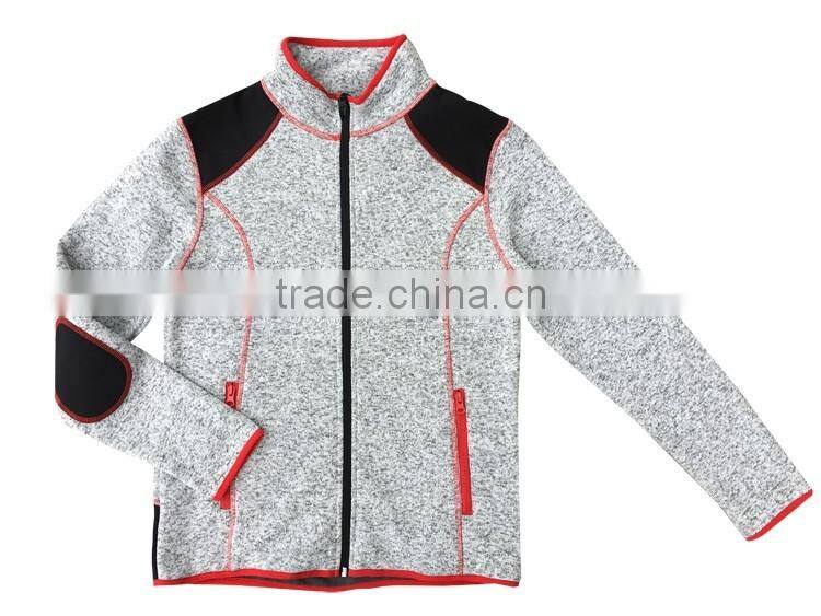 Warm windstopper polar fleece needle polyester knitted women clothes jacket
