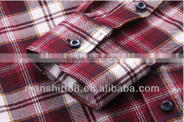 Latest Red checked button down collar flannel shirt