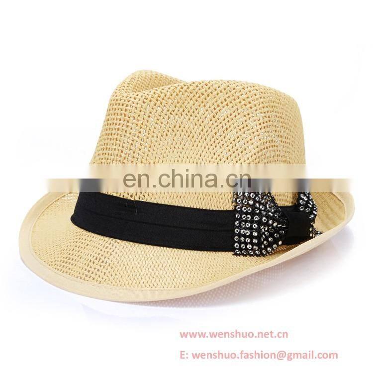 Wholesale ladies Fedora Hat With Bowknot Ribbon