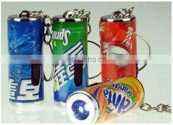 plastic logo projector led torch mini beer keychain