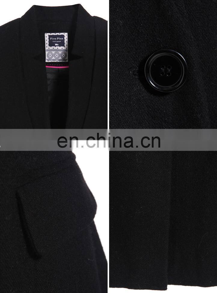 Latest catchy simple european style atmospheric board type tailored collar women coat winter clothing