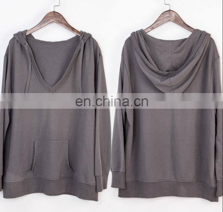 China suppliers wholesale clothing OEM Ladies V-neck long sleeves loose-fit top and blouse for