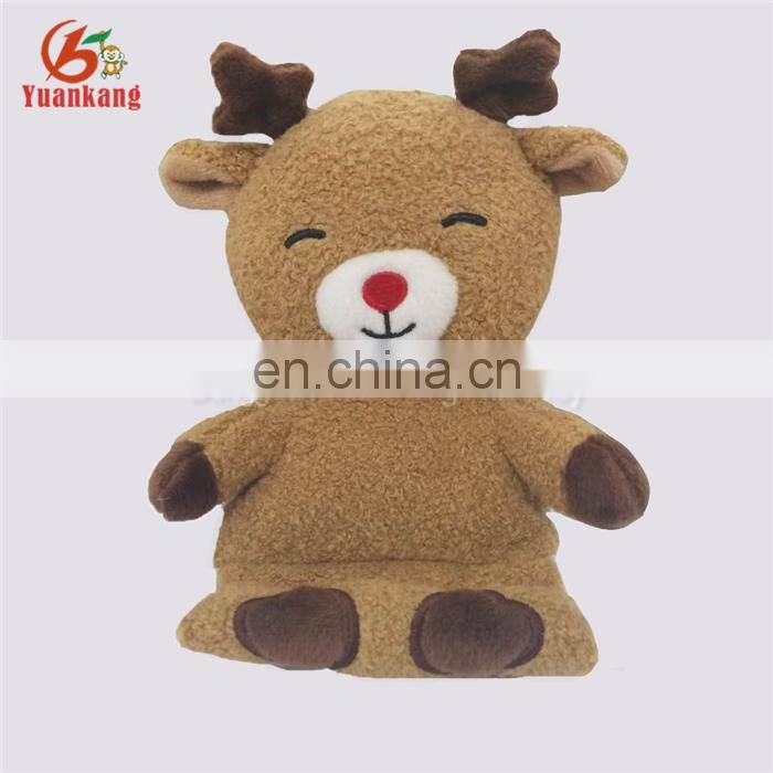 Christmas Promotional Gift Decorative Stuffed Animal Cell Phone Holder Funny Plush Reindeer Phone Holder