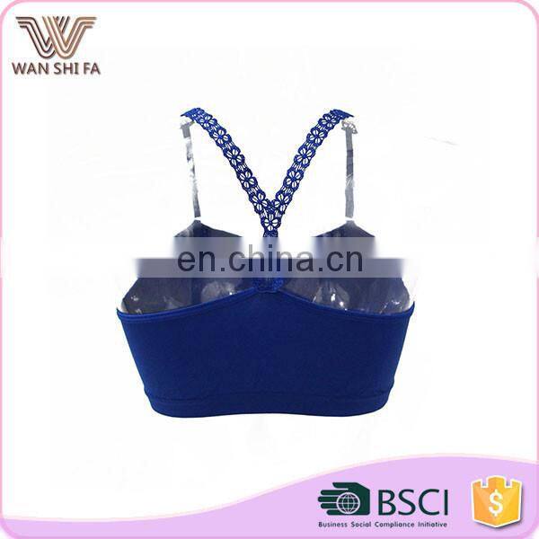 Newst line weaving small flower shoulder strap cross lady camisole