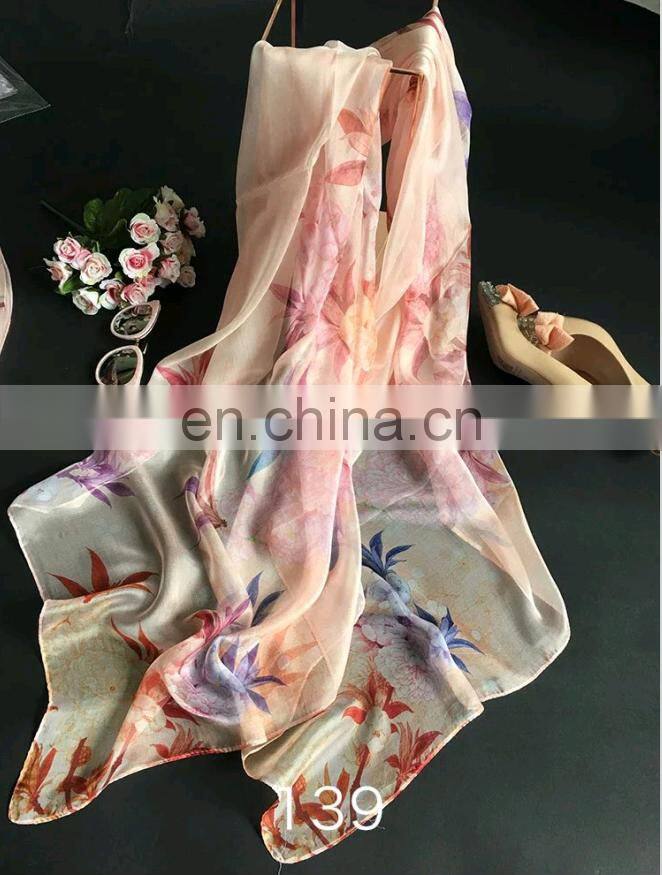 high quality feel soft pure silk scarf chinese scarf