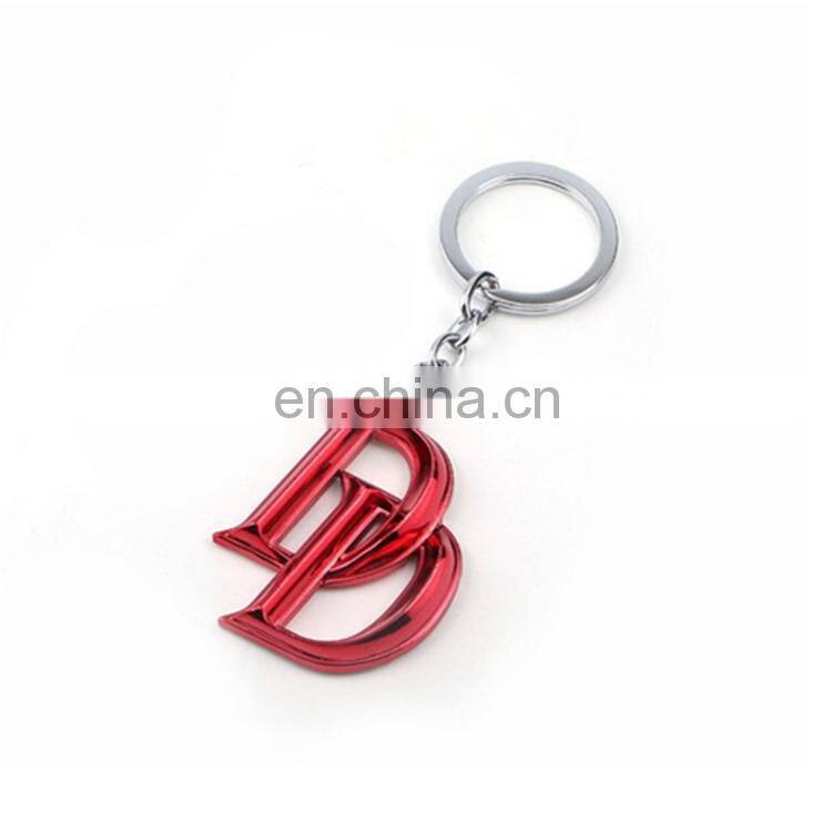 Newest custom designed metal red letter D keychain