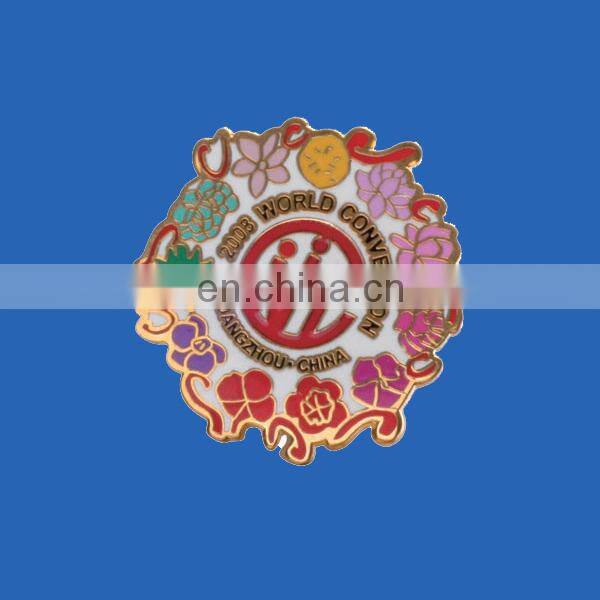 custom golden rose fashion flower lapel pin