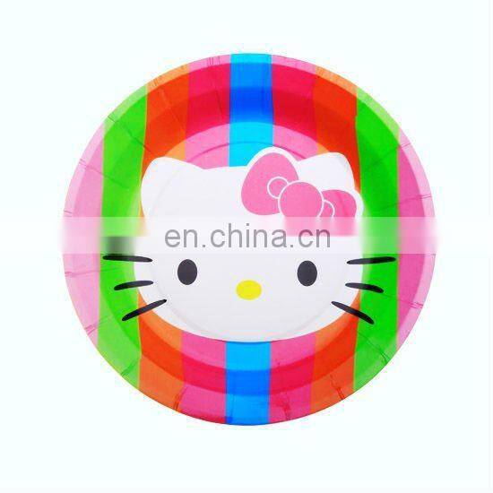 Popular 7" round cheap paper plates for dinner tableware