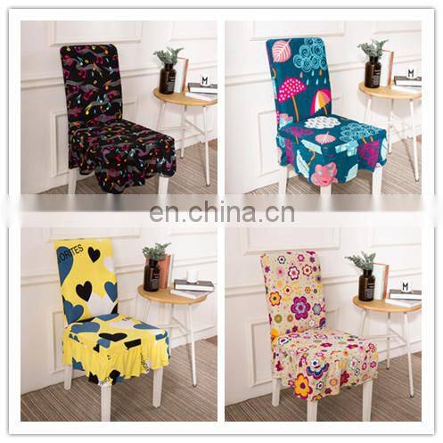 Home wedding fashion chair cover hot spandex Stretch Removable Washable Dining Room Stool Chair Cover