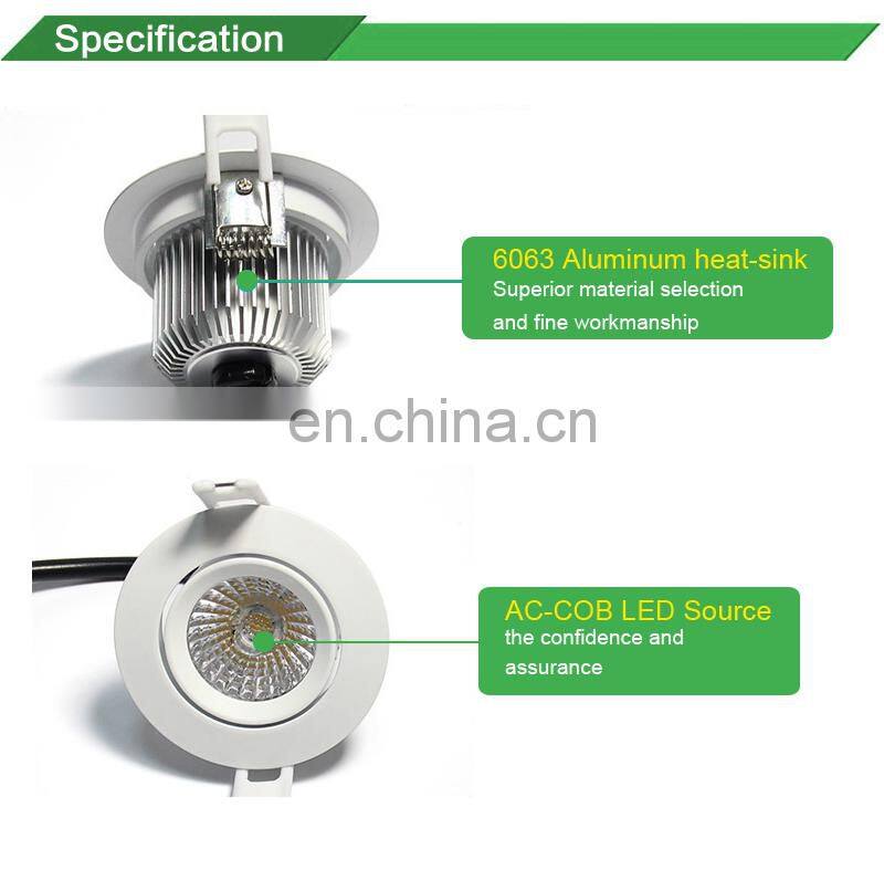 New model eye shiled round recessed AC COB Driverless LED Downlight led downlight housing