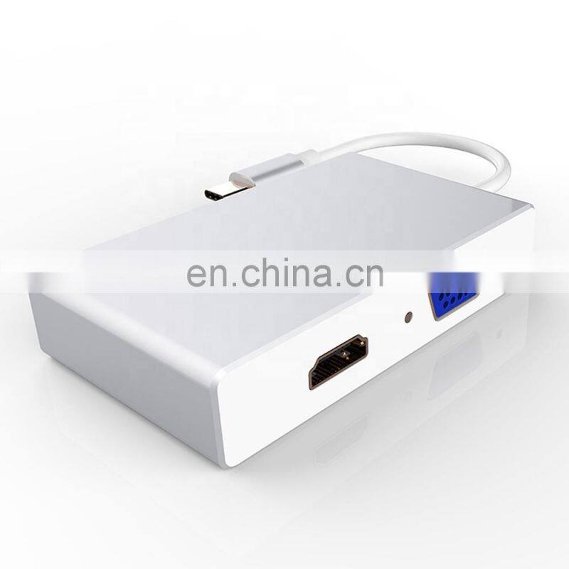 Male to Female 1080p 4k usb type c to DVI vga adapter Converter with Audio Output