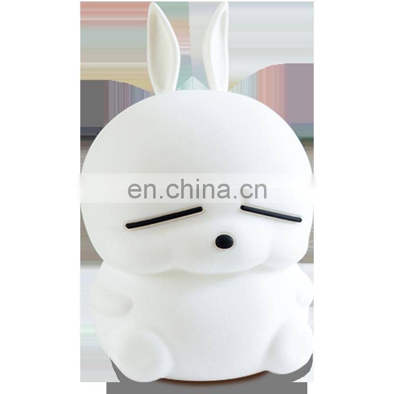 Silicone cute animal touch sensor led night light 3d lamps for children baby kids