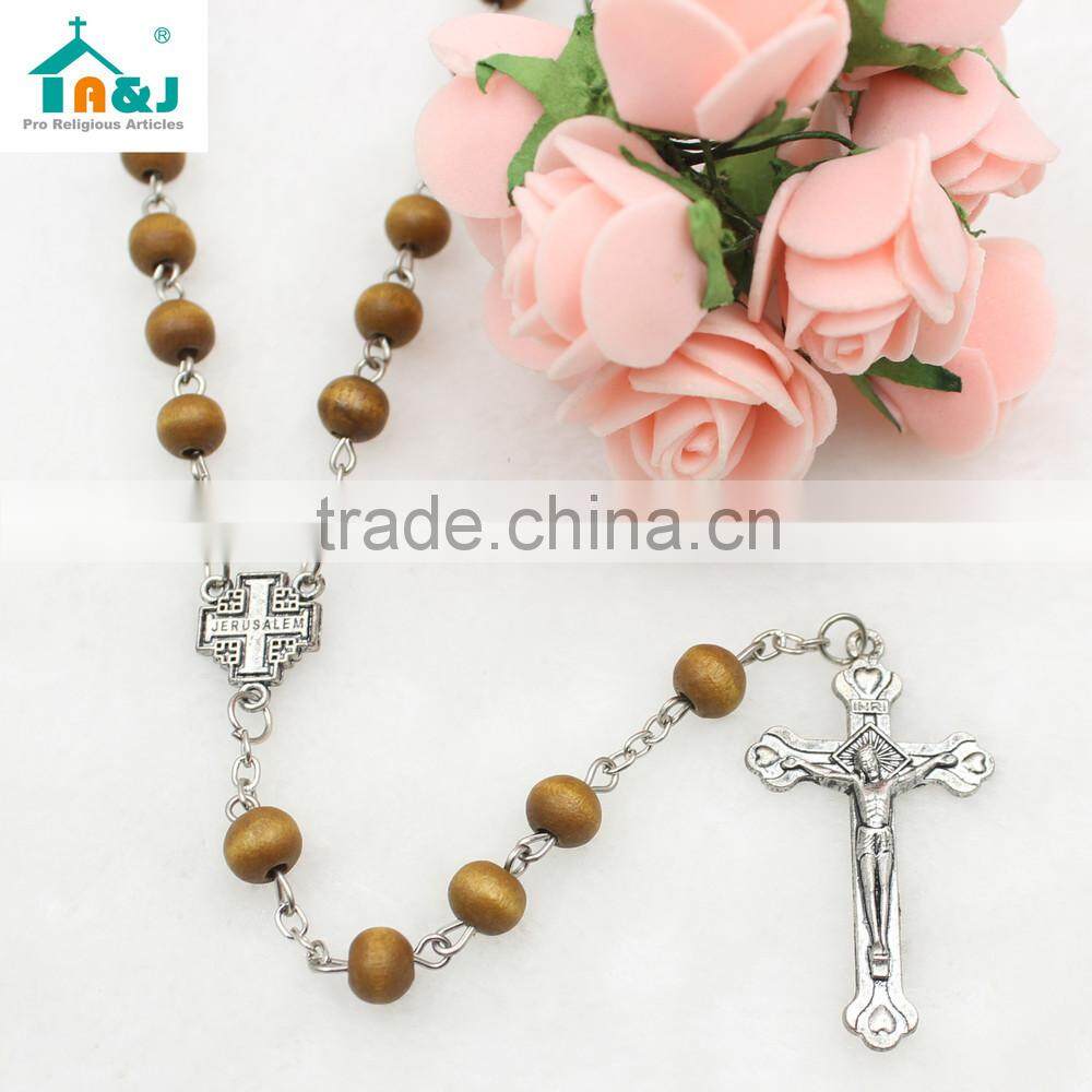 Alibaba Trade Assurance Supplier wooden beads jesus rosary Custom lovely