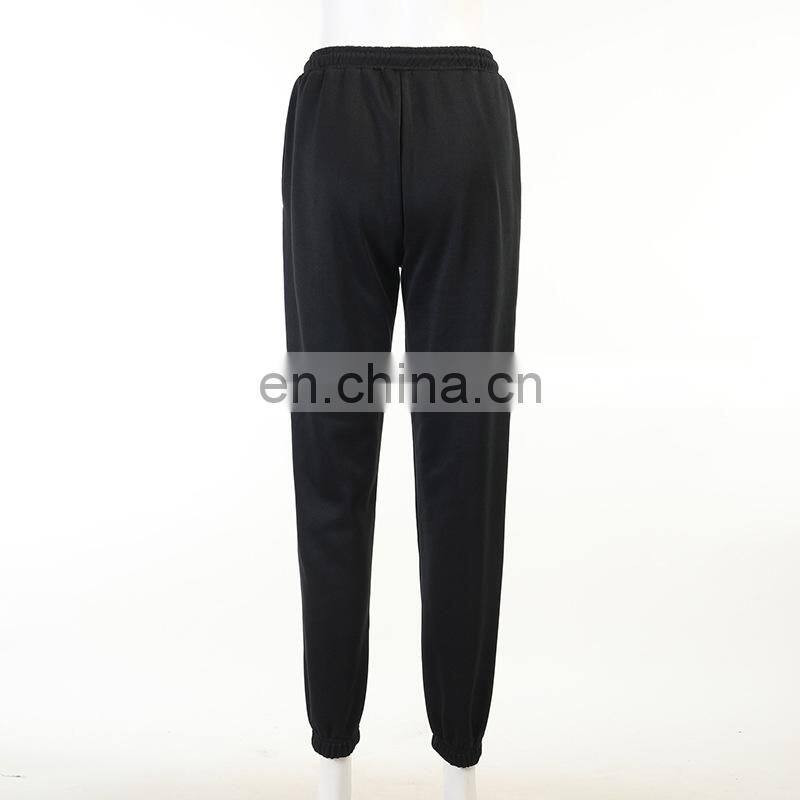 2021 autumn and winter new fashion street trend multi-pattern printing strap thick warm casual pants