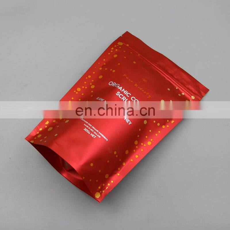 Silver mylar bag custom stand up pouch for tea ,coffee , snack