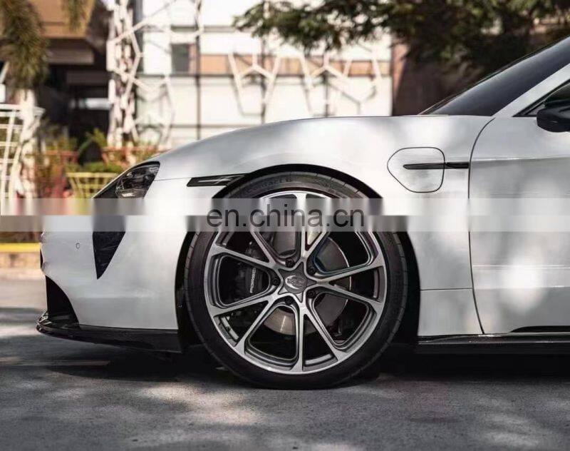 Runde Carbon Fiber Material For Porsche Taycan Techart Style Body Kit Front Lip Rear Lip Side Skirt Spoiler Side Mirror Shell