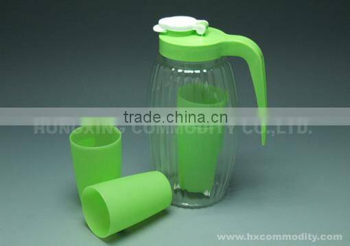 1.8L plastic cold water jug with cup set