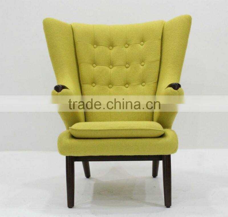 replica classic fiberglass material cashmere Hans J. Wegner PP19 The Teddy Bear Chair with ottoman