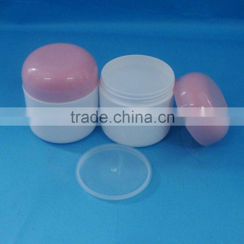 Empty wholesale plstic cosmetic jar container/ 100ml white empty plastic cream bottle with lid