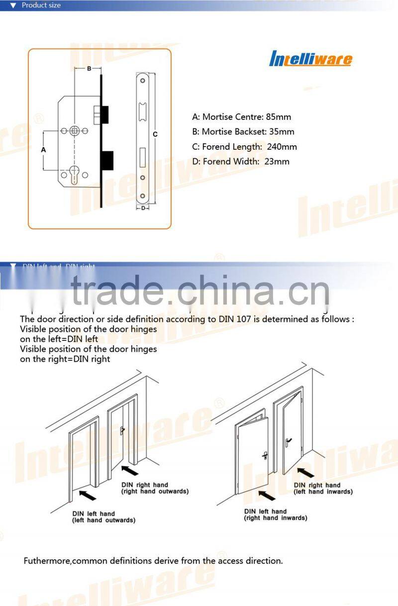 Powder coating multipoint door locks and wooden door lock