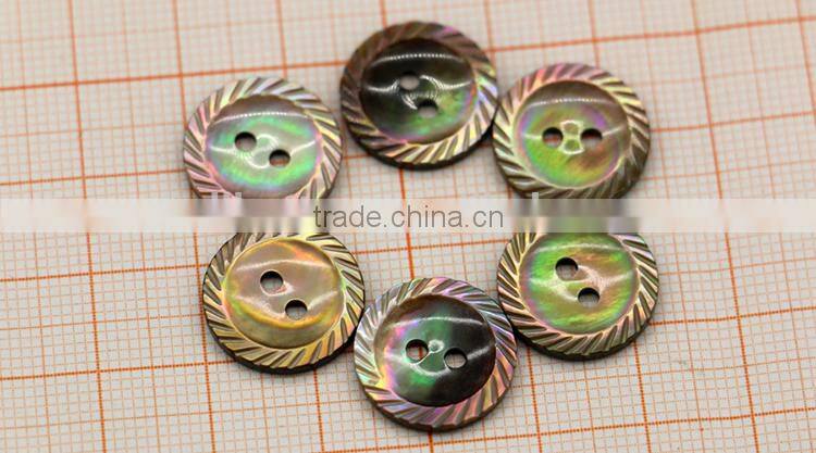 custom carving natural brown MOP shell button