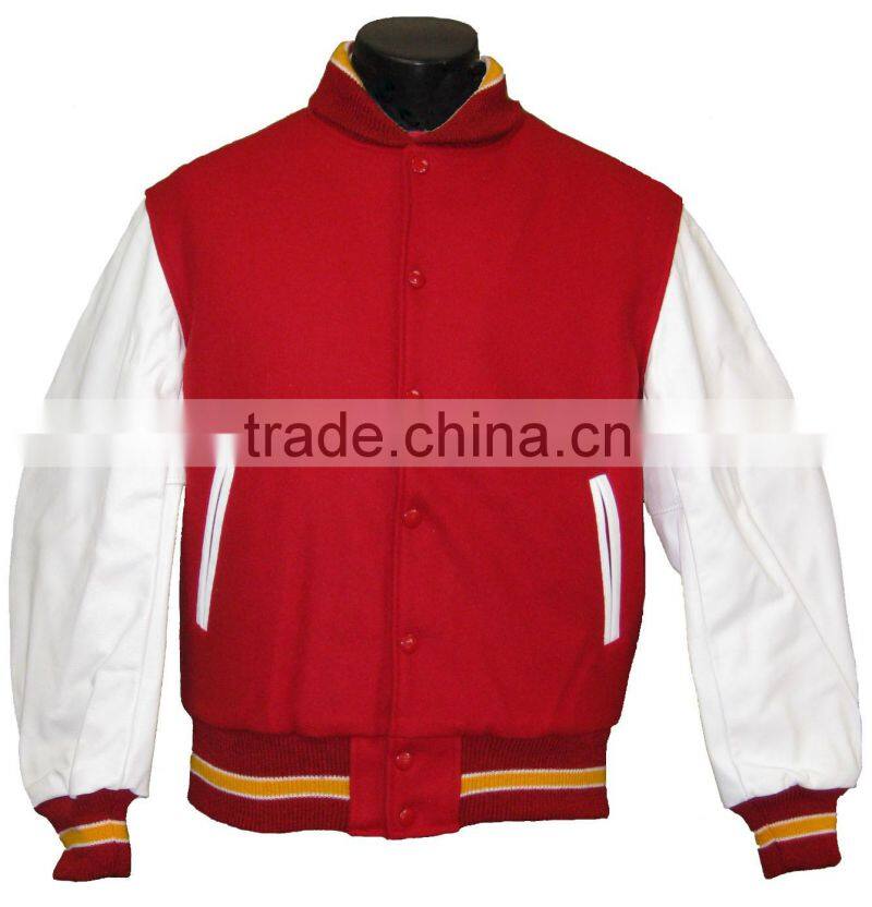 classic varsity letterman college jacket premium 100% wool