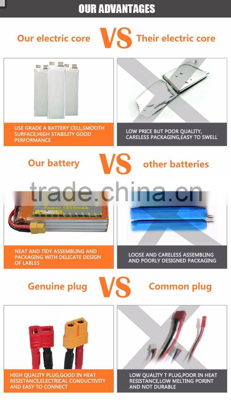 You&Me 4S 14.8V 1800mAh 25C Rechargeable Lithium Polymer Battery For Quadcopters RC Models