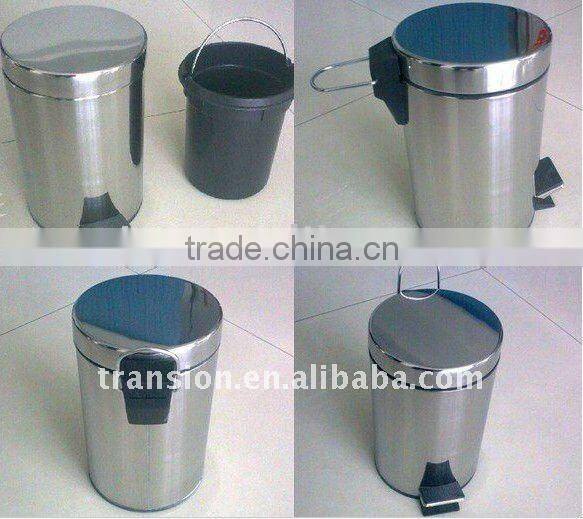 stainless trash bin