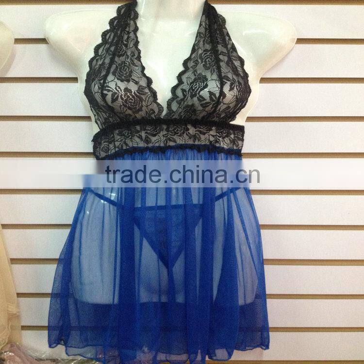 1.23USD Wholesale Mixing 14 Models Sexy Transparent pajama G string Inside/pyjamas/Sleepwear (qqsy058)