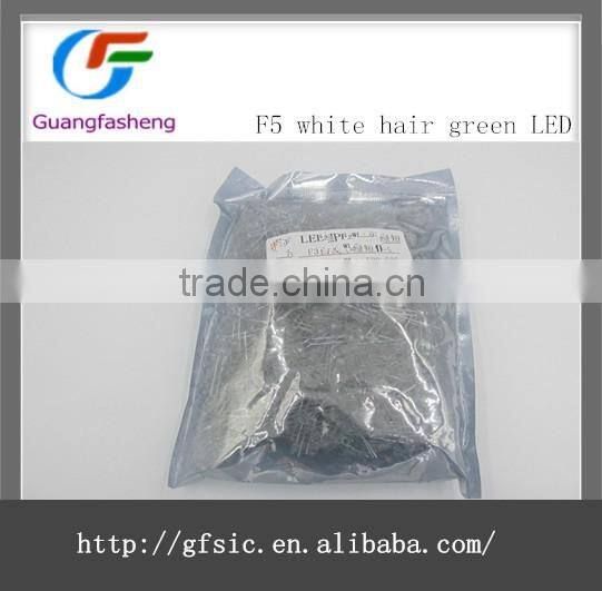 F5 white hair green LED