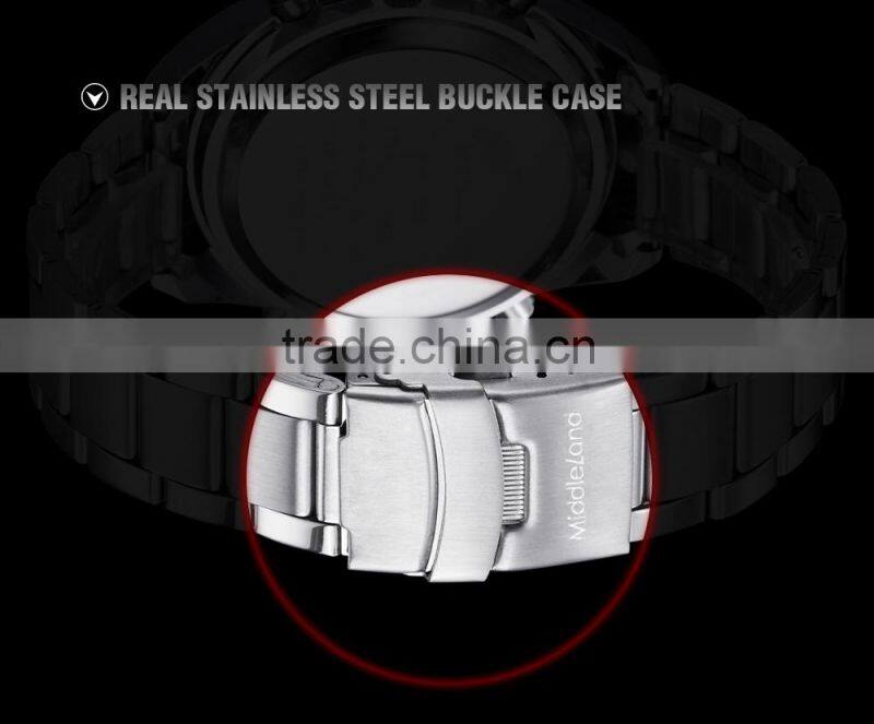 MIDDLELAND Hot Selling Best Price Low MOQ Wristwatches Stainless Steel Band Watch Branding Current Mens Watches