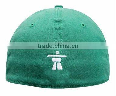 high quality printed green 6 panel fitted baseball hat
