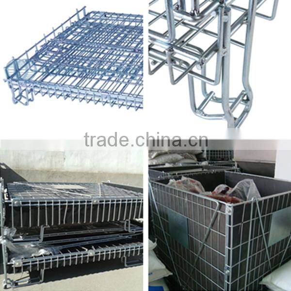 Euro size Huameilong industrial foldable wire mesh stacking baskets