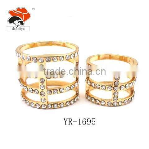 wedding bling multi layer pave crystal love couple ring jewelry wholesale
