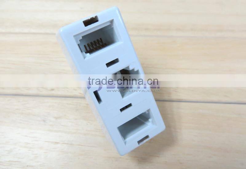 BT 1 Male to Dual Female RJ11 6P4C Plug Telephone Cable Adapter