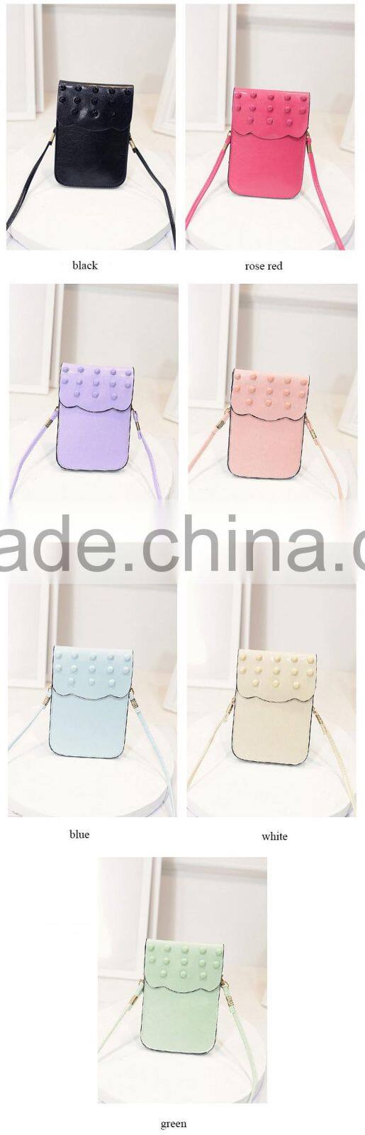 Wholesale lady pu wallet mobile phone bag shoulder bag for cell phone