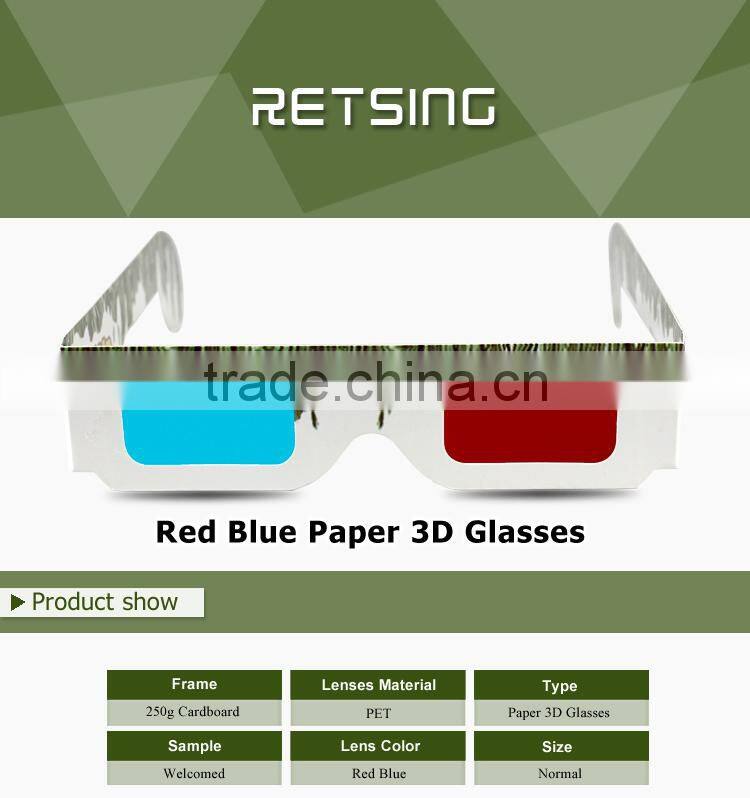 Red Blue Paper 3D Glasses, OEM Printing, Glasses 3D