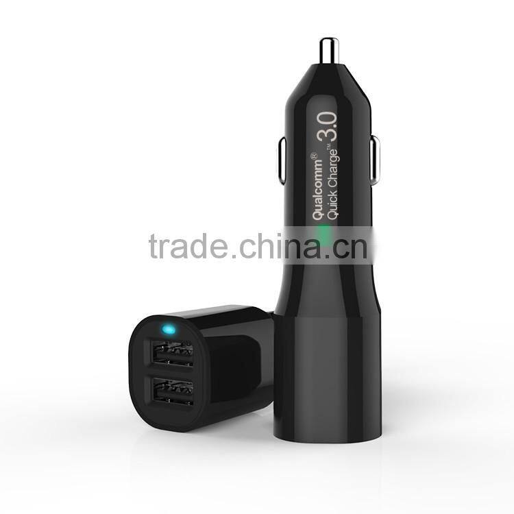 New 2016 QC3.0 dual port USB car fast charger