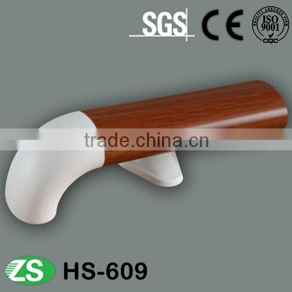 Wooden color aluminum plastic hospital hallway wall guard handrail