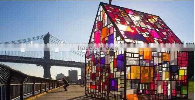 nice digital printing toughened glass tiles for exterior building different in day and night