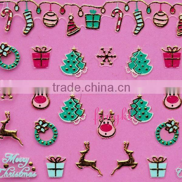 Hotselling 3D christmas nail art sticker